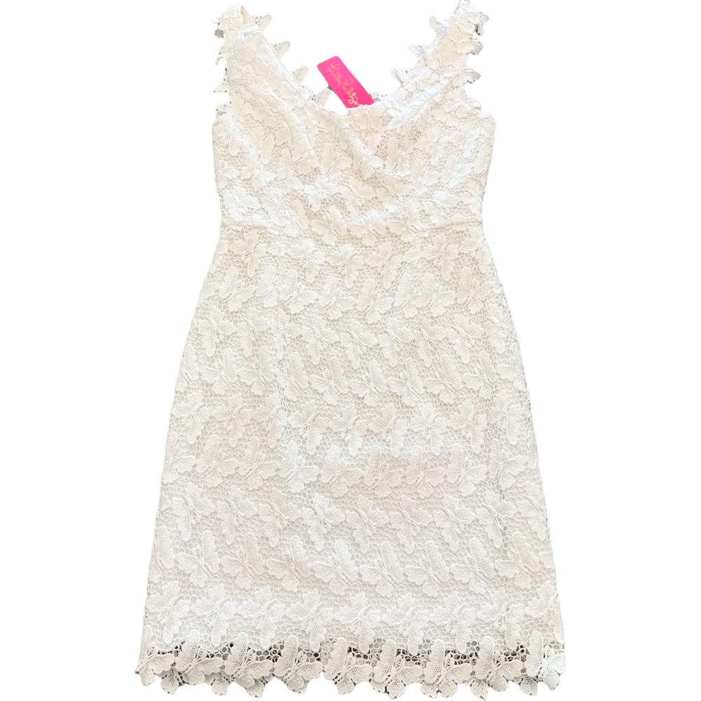 NWT Lilly Pulitzer Reeve Sheath Papillion Lace Butterfly Resort White Dress Sz 2 - Picture 6 of 9